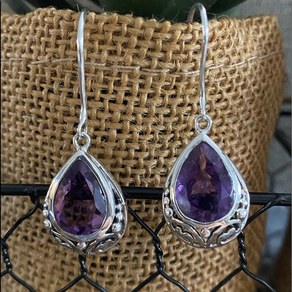 Silpada Jewelry - Silpada Teardrop Amethyst Earrrings